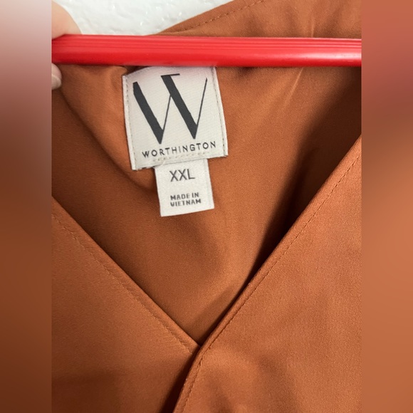 Worthington satin rust colored knee length XXL NWT. great for holiday parties - Picture 4 of 4